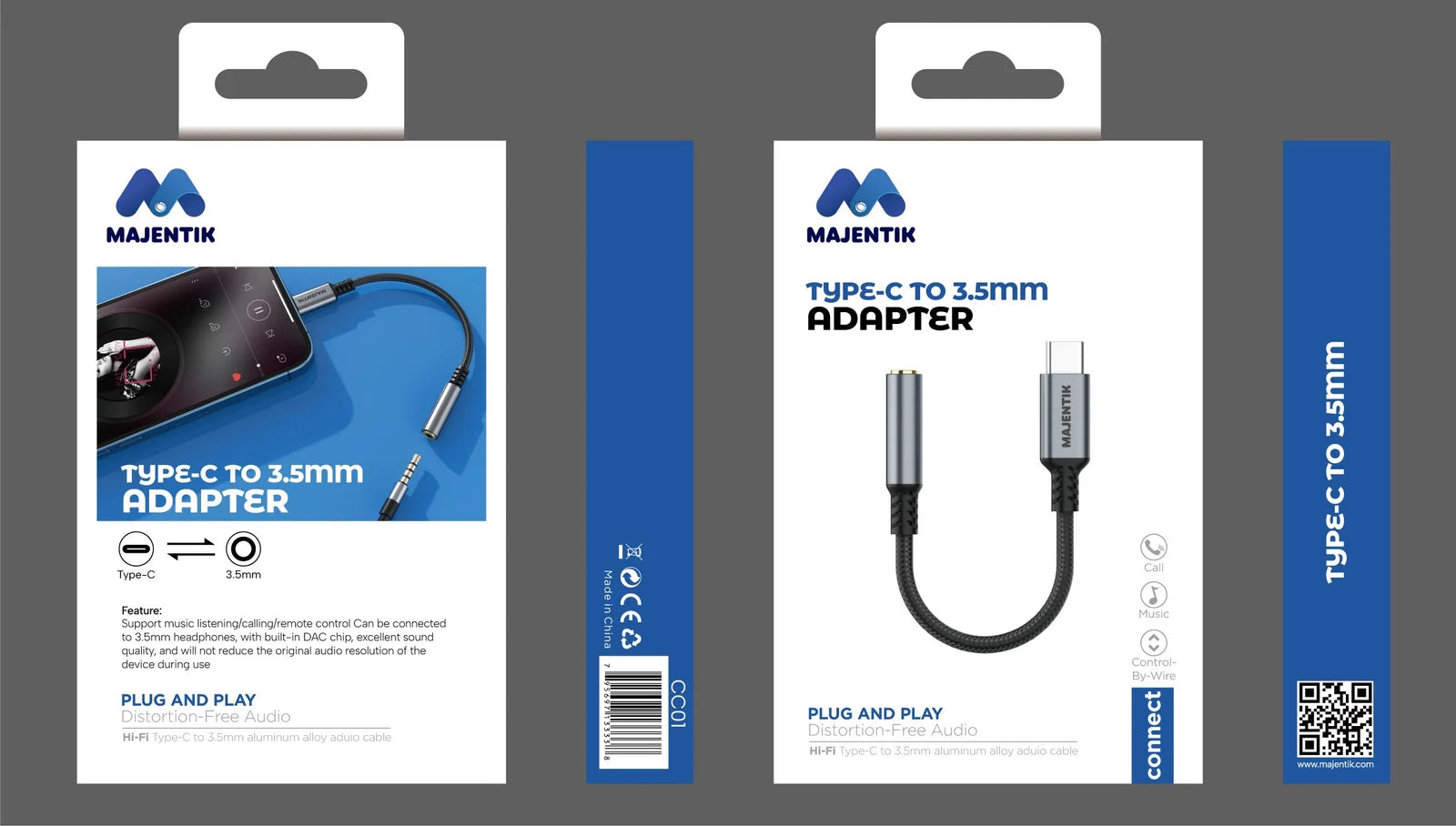 MAJENTIK CC01 Type-C to 3.5mm Adapter