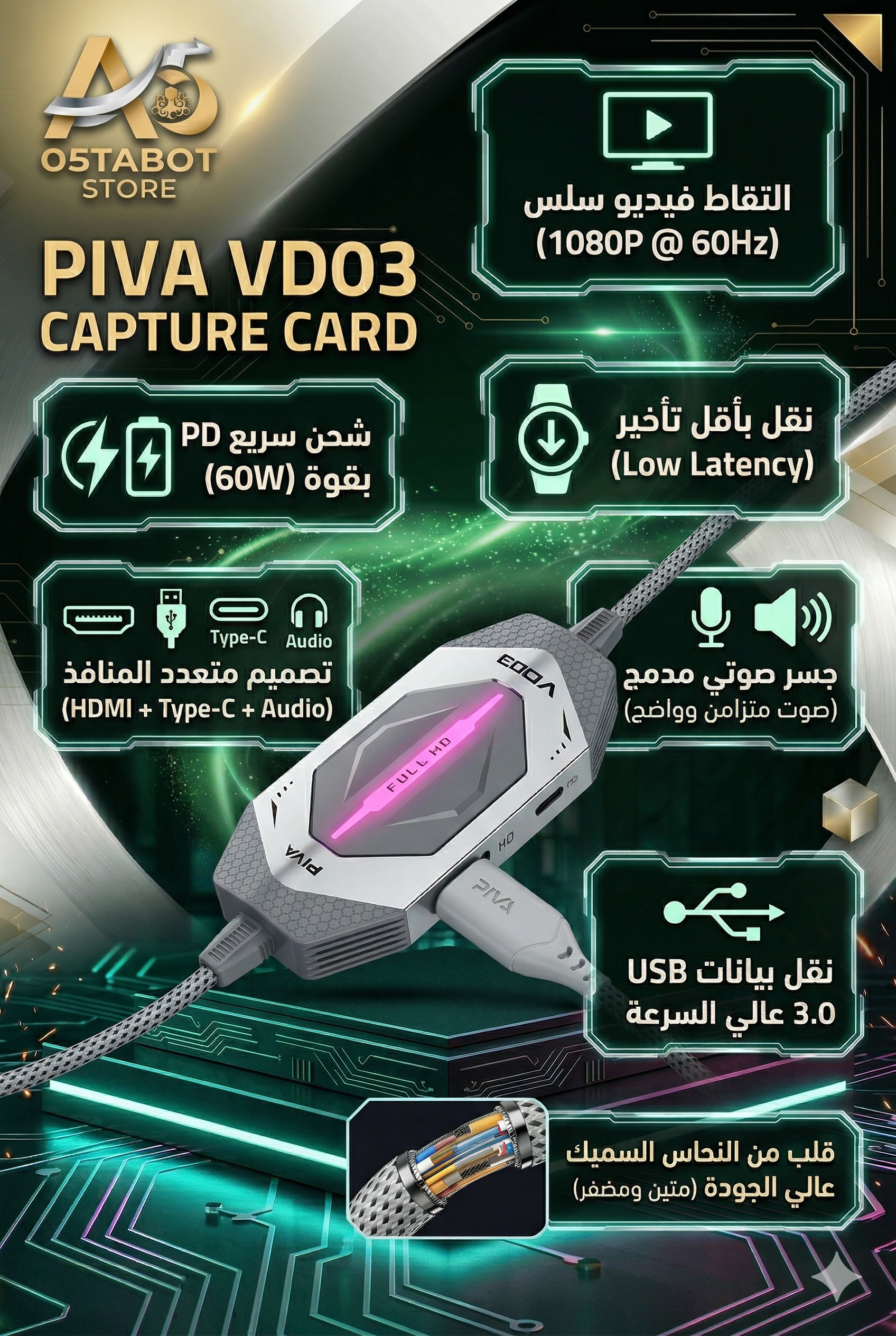 PIVA VD03 Capture Card 1080P@60Hz