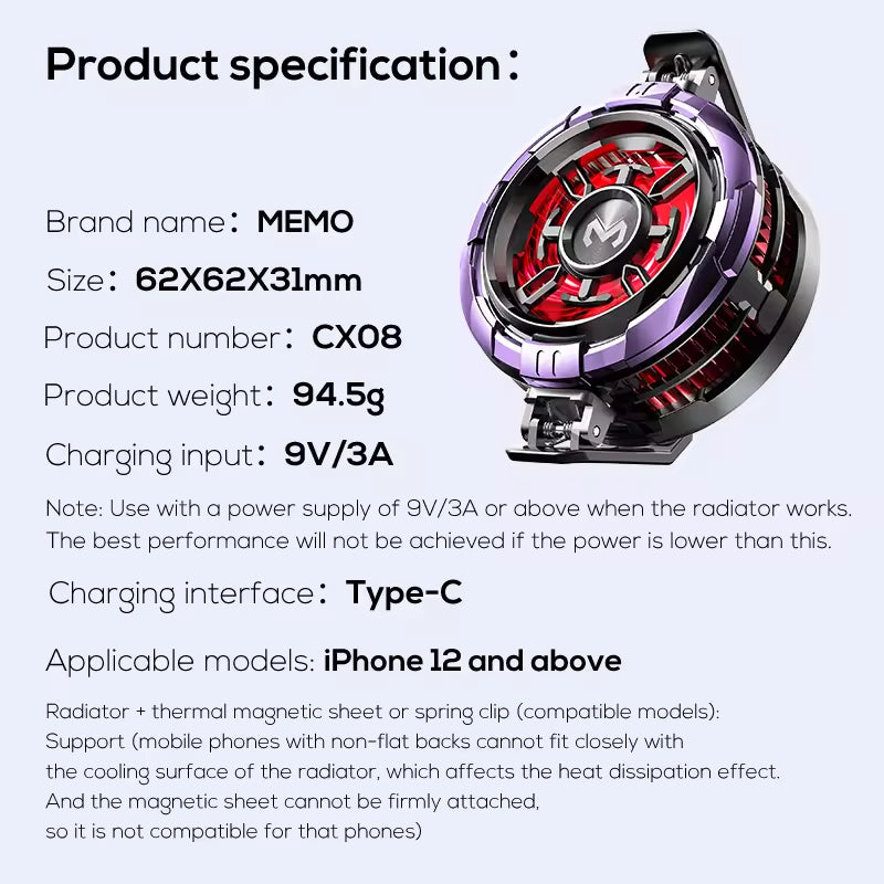 MEMO CX08pro Phone Cooler
