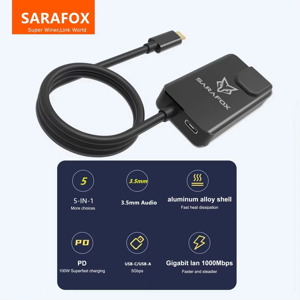 Sarafox 5-in-1 USB-C Hub