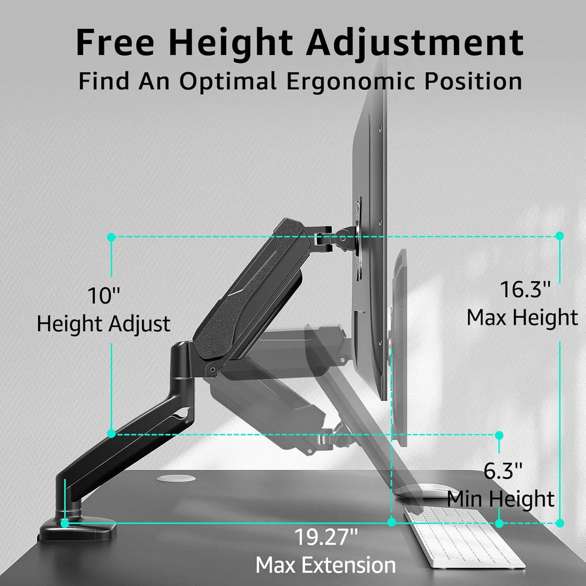 DY01 Premium Full-Motion Monitor Arm