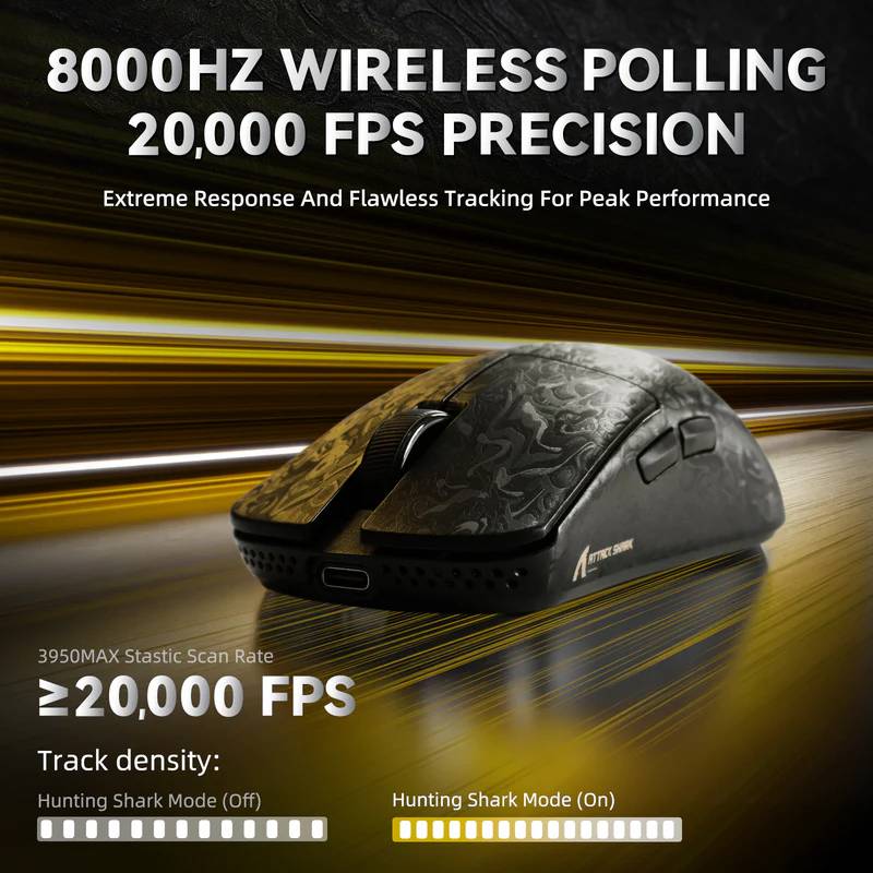 ATTACK SHARK R11 ULTRA Carbon Fiber Wireless 8K Gaming Mouse