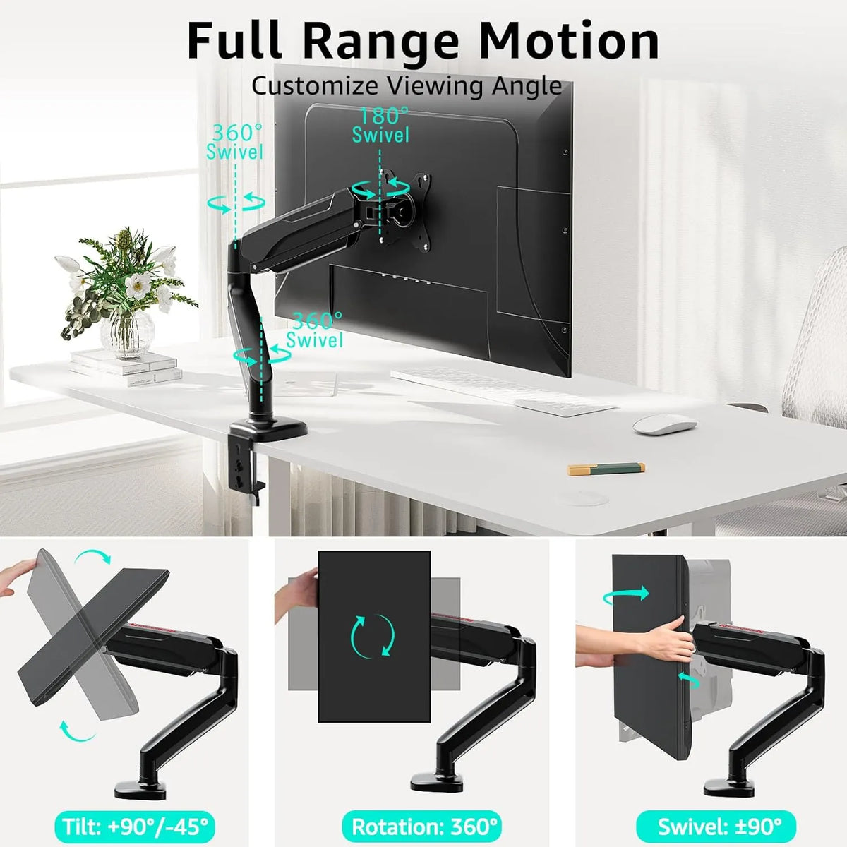 DY01 Premium Full-Motion Monitor Arm